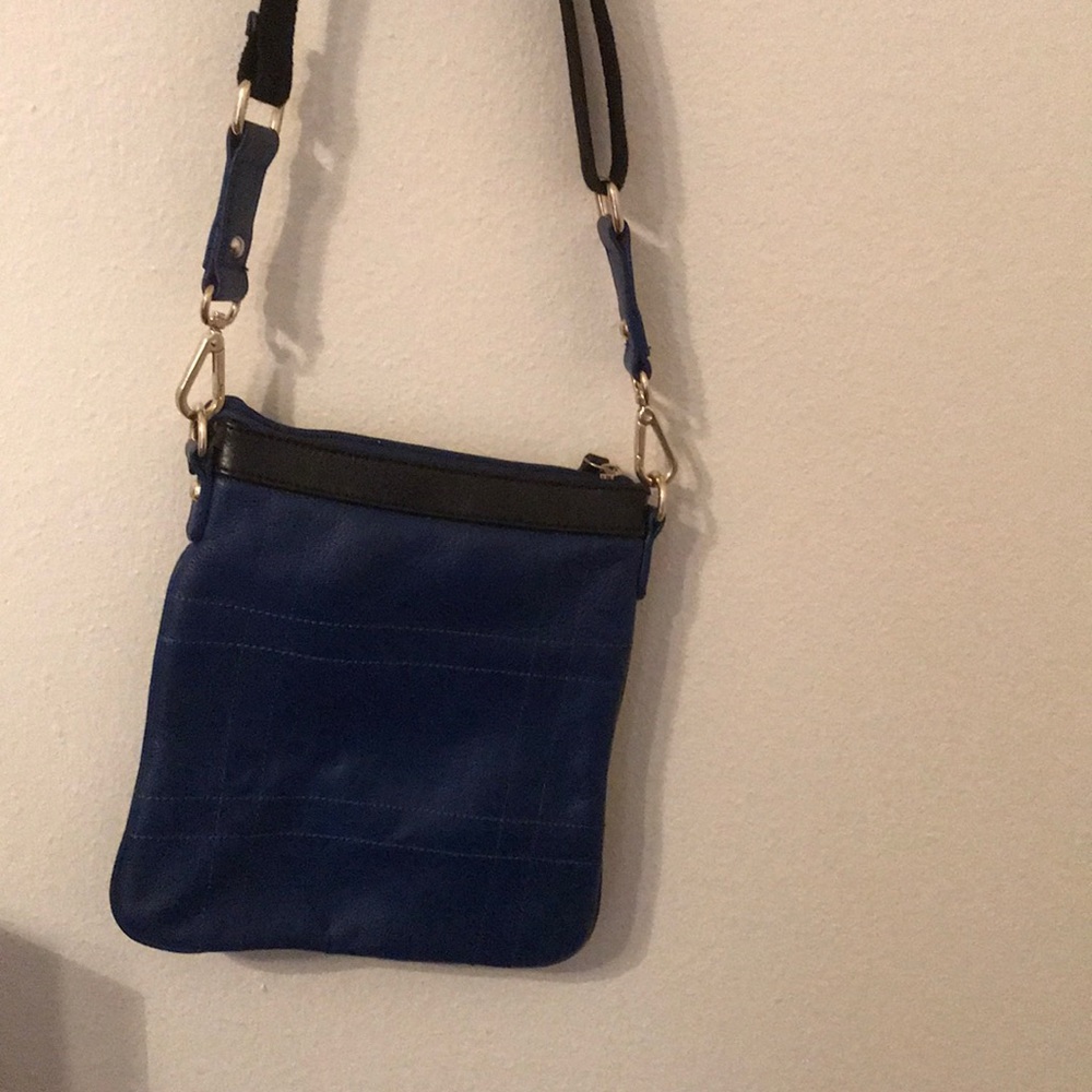 Blue leather purse